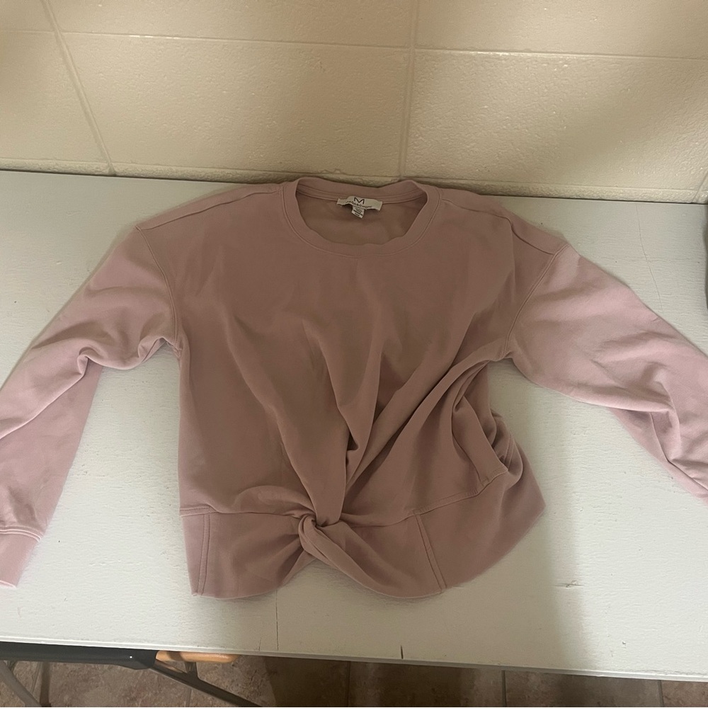 Magaschoni pink Casual crew neck Long Sleeve pullover with knot detail size M